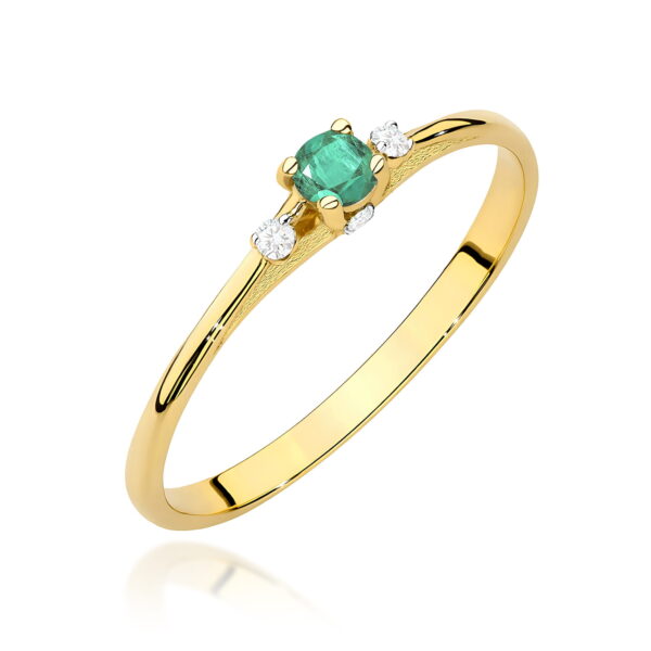 Pierścionek Szmaragd 0,15ct żółte złoto