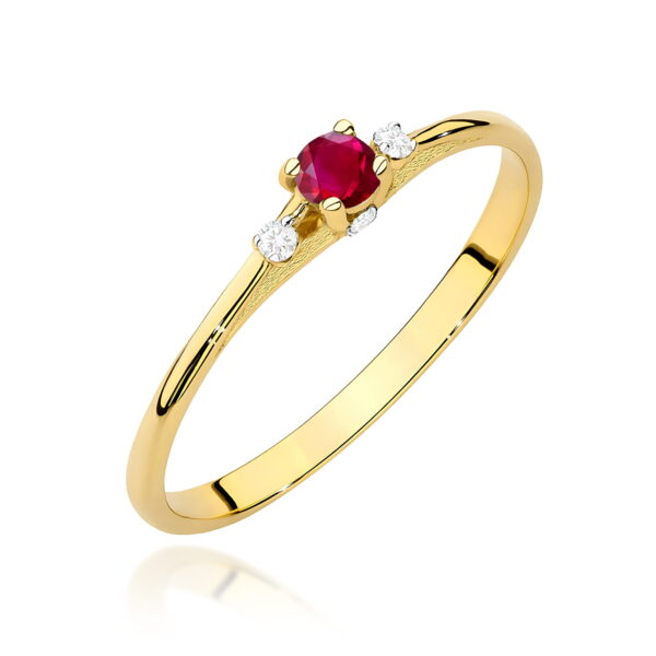 Pierścionek Rubin 0,15ct żółte złoto 375
