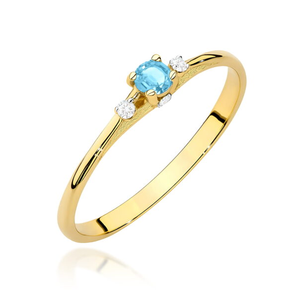 Pierścionek Topaz Swiss 0,15ct żółte złoto 375