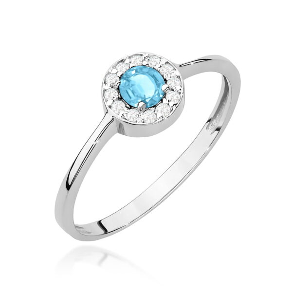 Pierścionek Topaz Swiss 0,25ct białe złoto