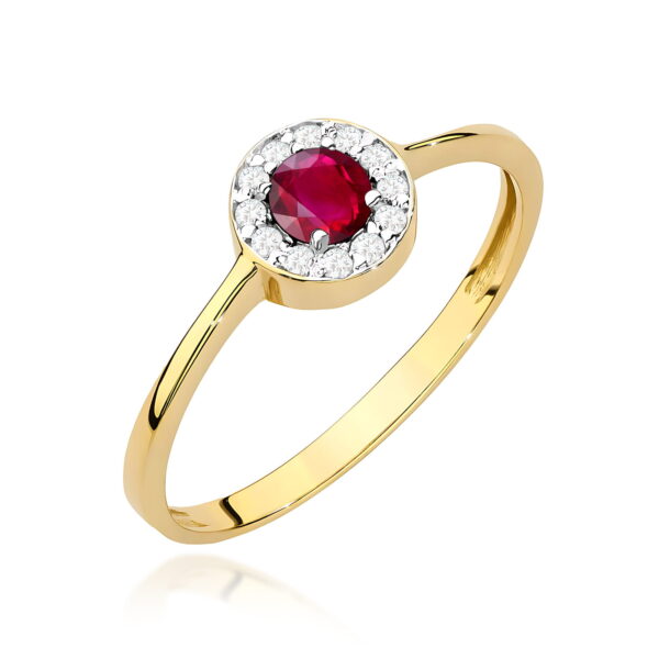 Pierścionek Rubin 0,30ct żółte złoto