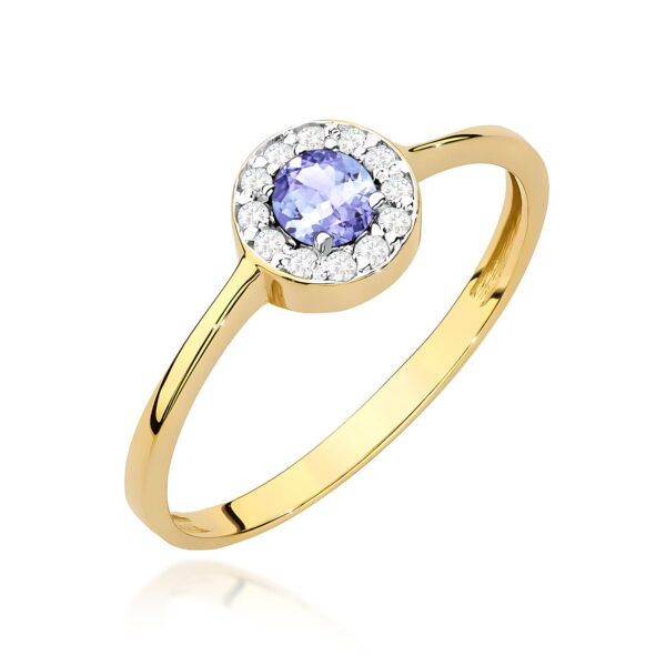 Pierścionek Tanzanit 0,35ct żółte złoto