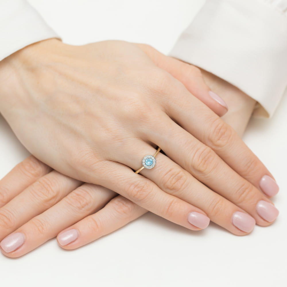 Pierścionek Topaz Swiss 0,25ct żółte złoto - obrazek 4