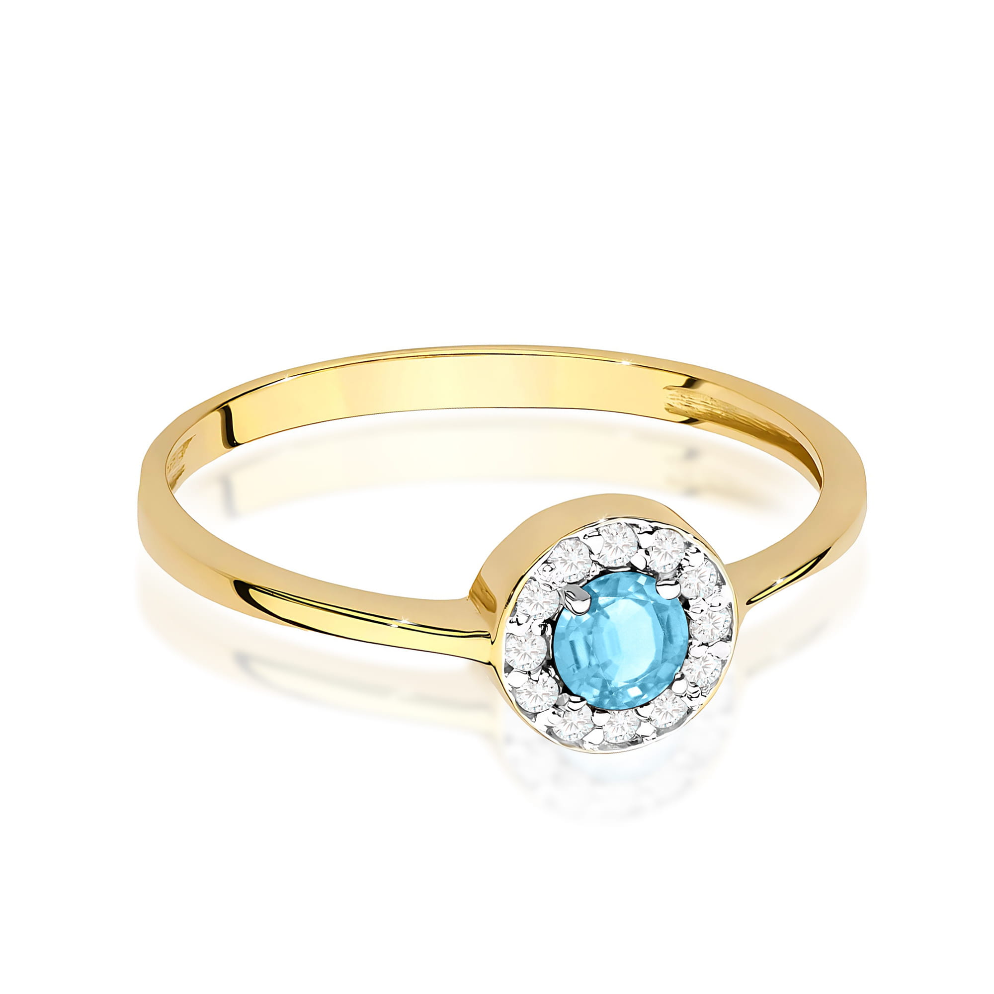 Pierścionek Topaz Swiss 0,25ct żółte złoto 375 - obrazek 2