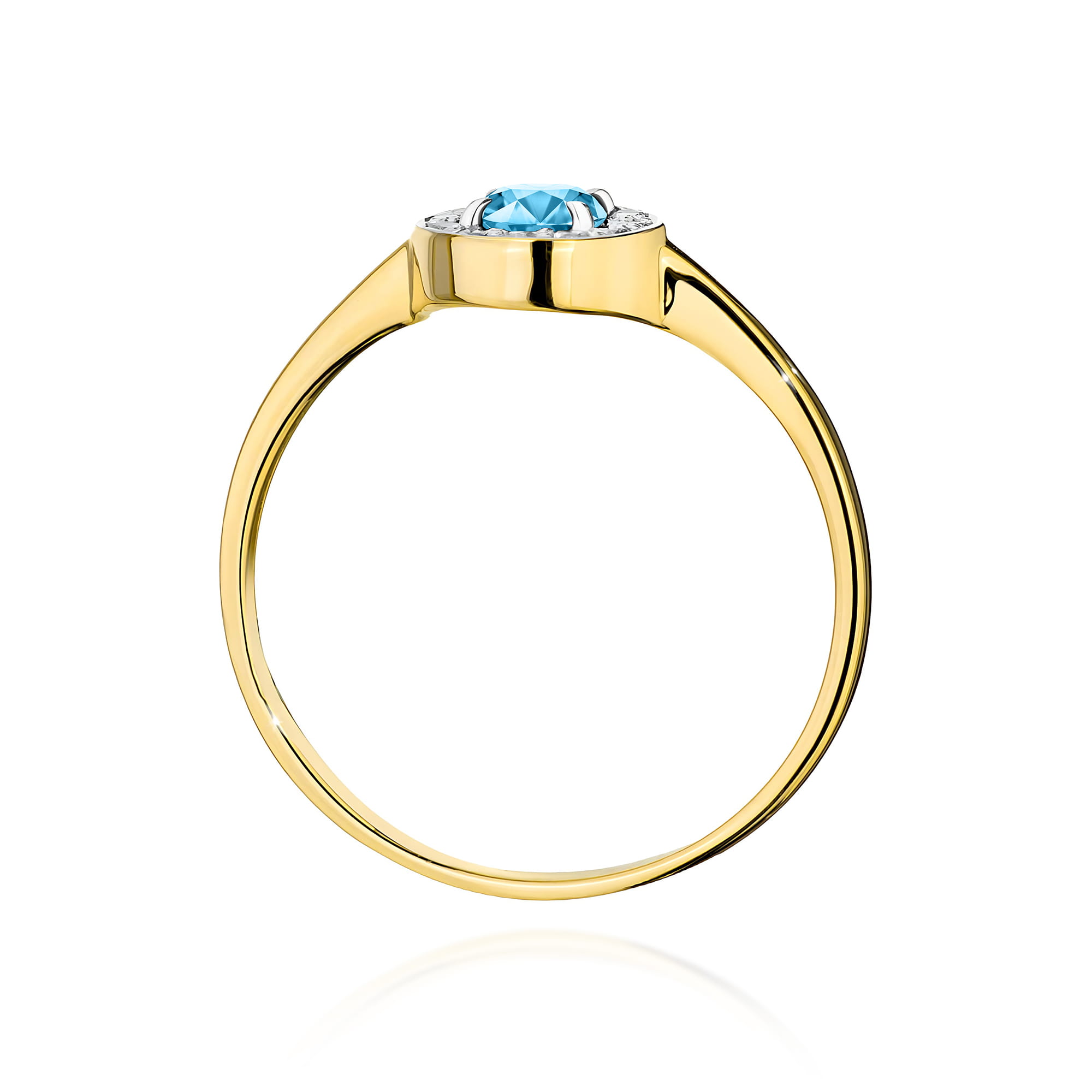 Pierścionek Topaz Swiss 0,25ct żółte złoto 375 - obrazek 3