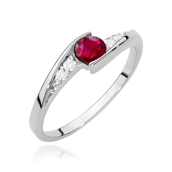 Pierścionek Rubin 0,30ct białe złoto