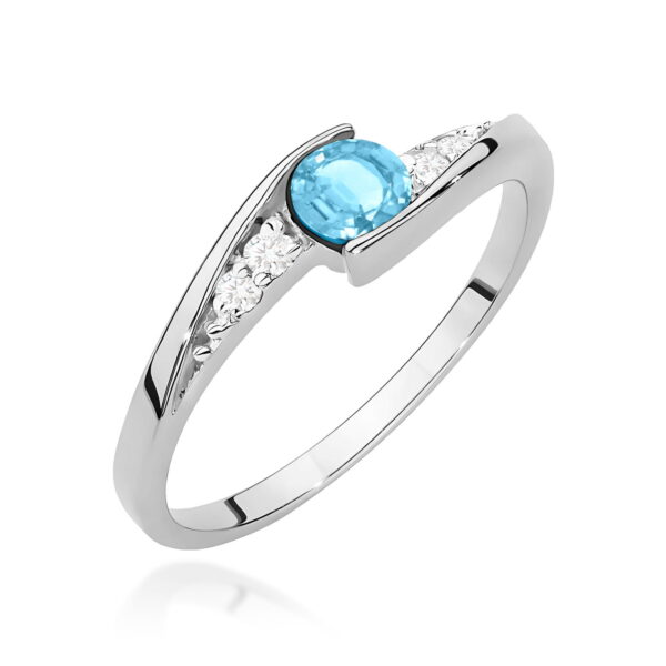 Pierścionek Topaz Swiss 0,25ct białe złoto