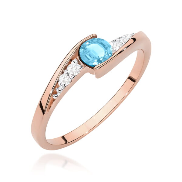 Pierścionek Topaz Swiss 0,25ct różowe złoto