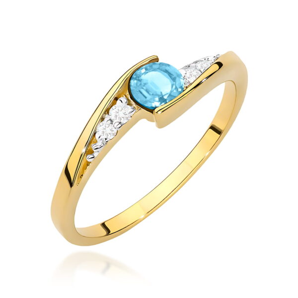 Pierścionek Topaz Swiss 0,25ct żółte złoto