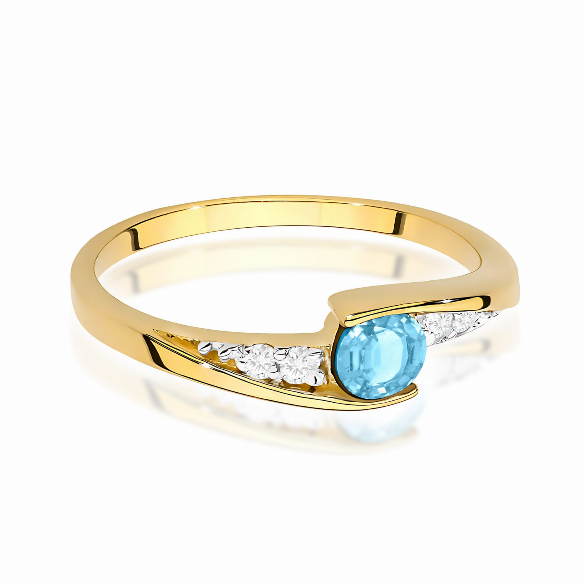 Pierścionek Topaz Swiss 0,25ct żółte złoto - obrazek 2