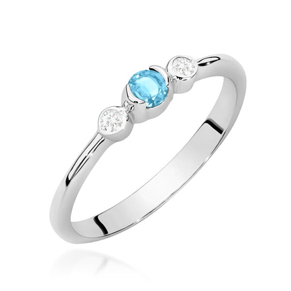 Pierścionek Topaz Swiss 0,15ct białe złoto