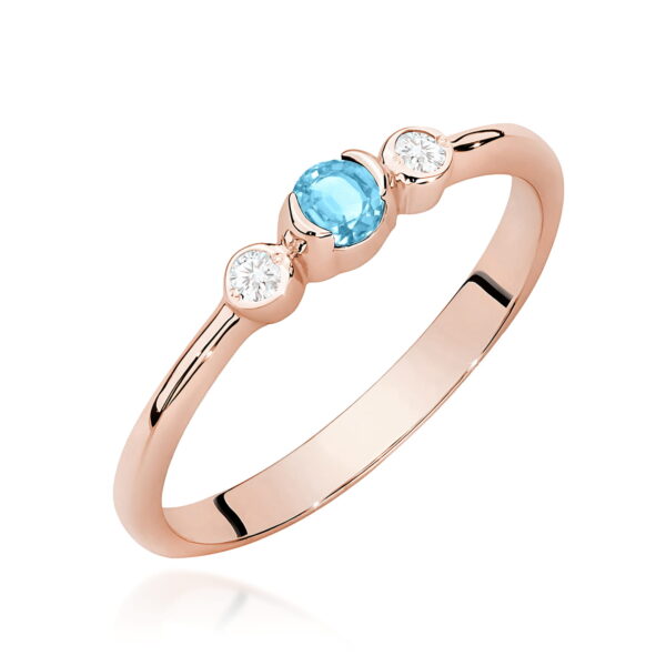Pierścionek Topaz Swiss 0,15ct różowe złoto
