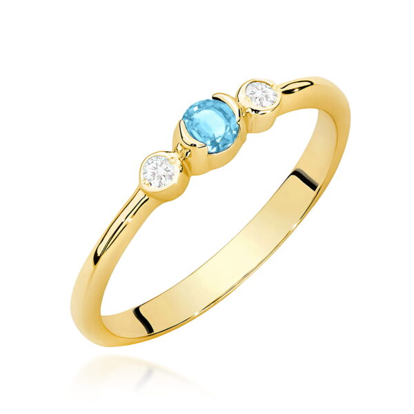 Pierścionek Topaz Swiss 0,15ct żółte złoto