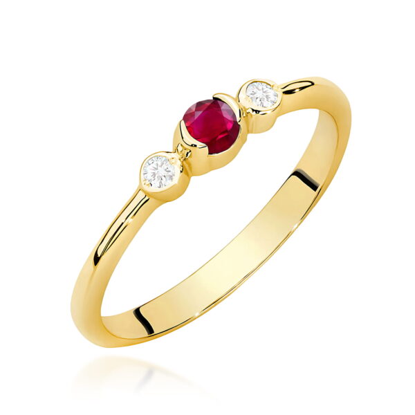 Pierścionek Rubin 0,15ct żółte złoto 375