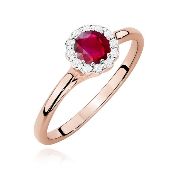 Pierścionek Rubin 0,60ct różowe złoto
