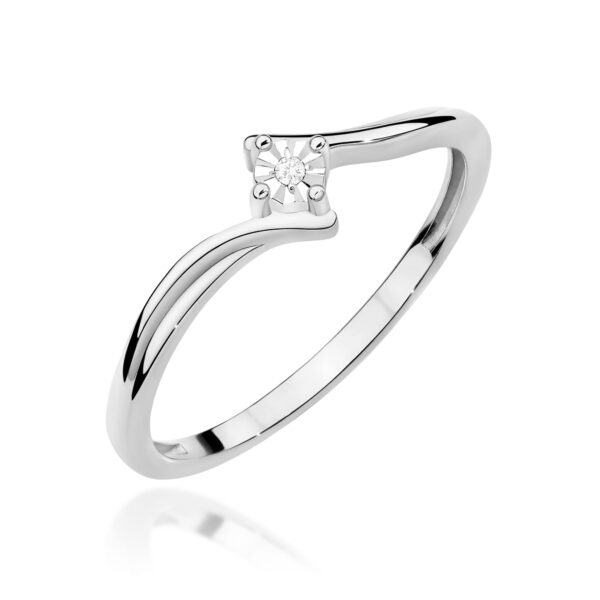 Pierścionek Diament 0,01ct białe złoto