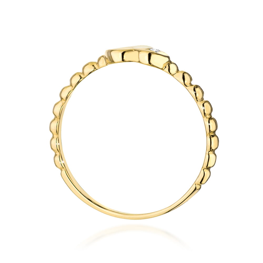 Pierścionek Diament 0,01ct żółte złoto - obrazek 3