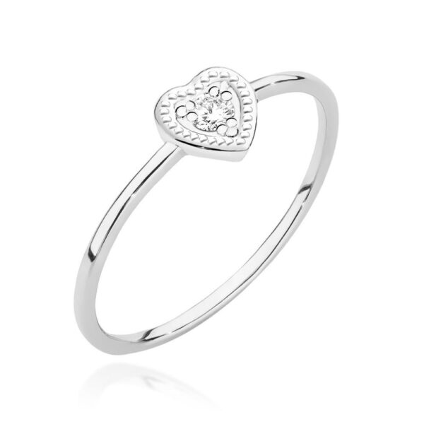 Pierścionek Diament 0,02ct białe złoto