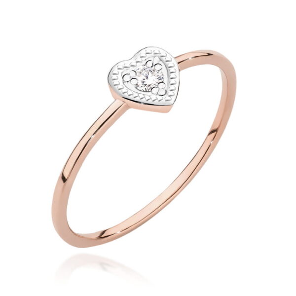 Pierścionek Diament 0,02ct różowe złoto