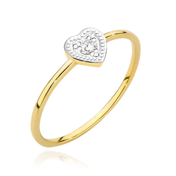 Pierścionek Diament 0,02ct żółte złoto