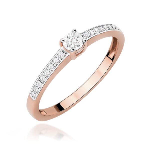 Pierścionek Diament 0,03ct różowe złoto