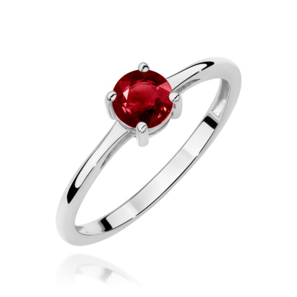 Pierścionek Granat 0,60ct białe złoto