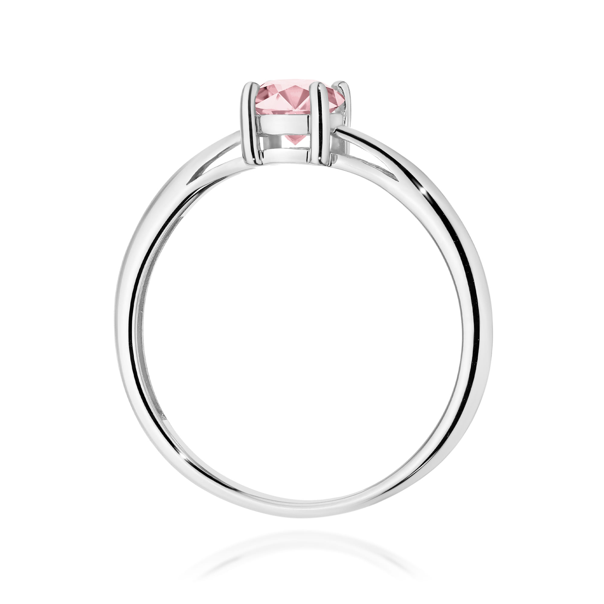 Pierścionek Diament Laboratoryjny różowy 0.50ct białe złoto 375 - obrazek 3
