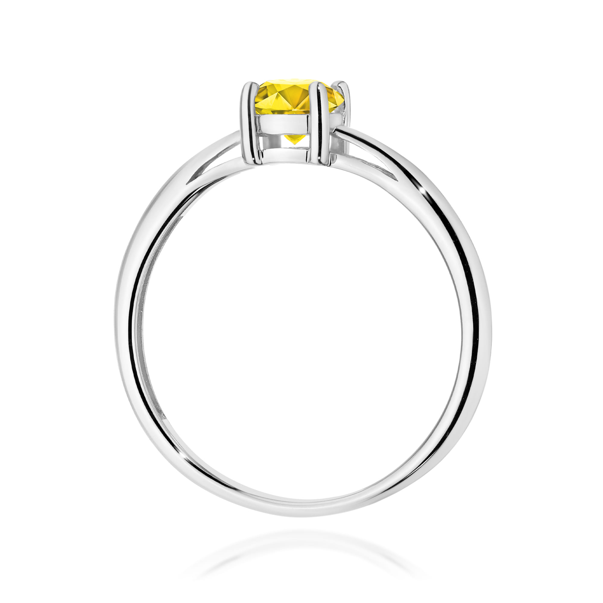 Pierścionek Diament Laboratoryjny żółty 0.50ct białe złoto 375 - obrazek 3