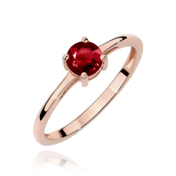 Pierścionek Granat 0,60ct różowe złoto