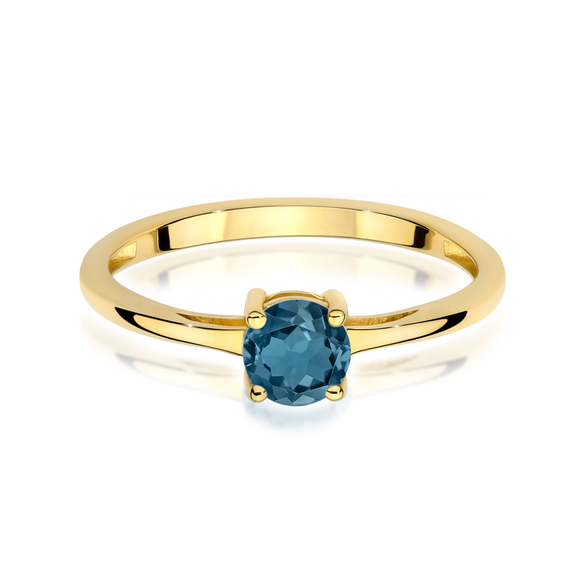 Pierścionek Topaz London Blue 0,50ct żółte złoto - obrazek 2