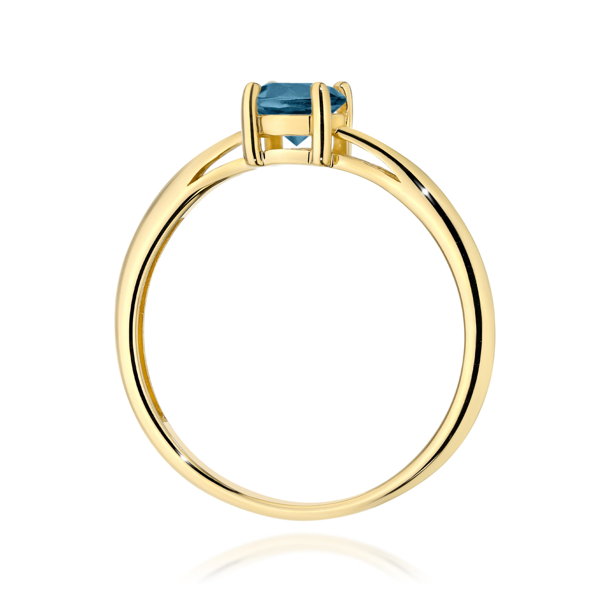 Pierścionek Topaz London Blue 0,50ct żółte złoto - obrazek 3