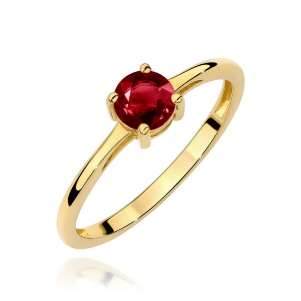 Pierścionek Granat 0,60ct żółte złoto 375