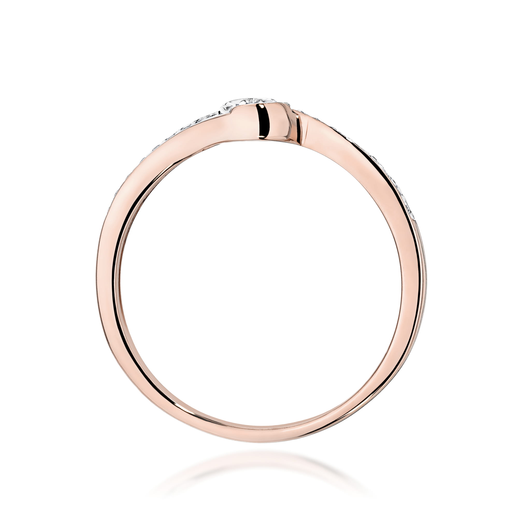 Pierścionek Diament 0,08ct różowe złoto - obrazek 3