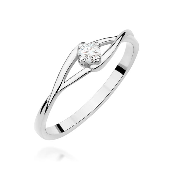 Pierścionek Diament 0,10ct białe złoto