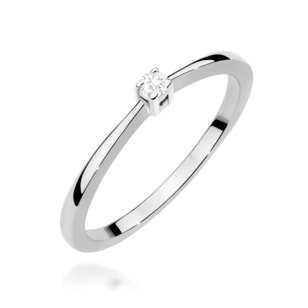 Pierścionek Diament 0,05ct białe złoto 375