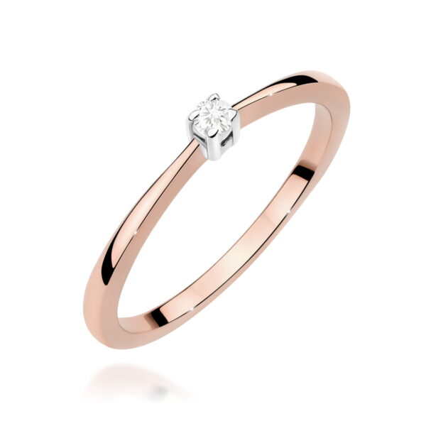 Pierścionek Diament 0,05ct różowe złoto