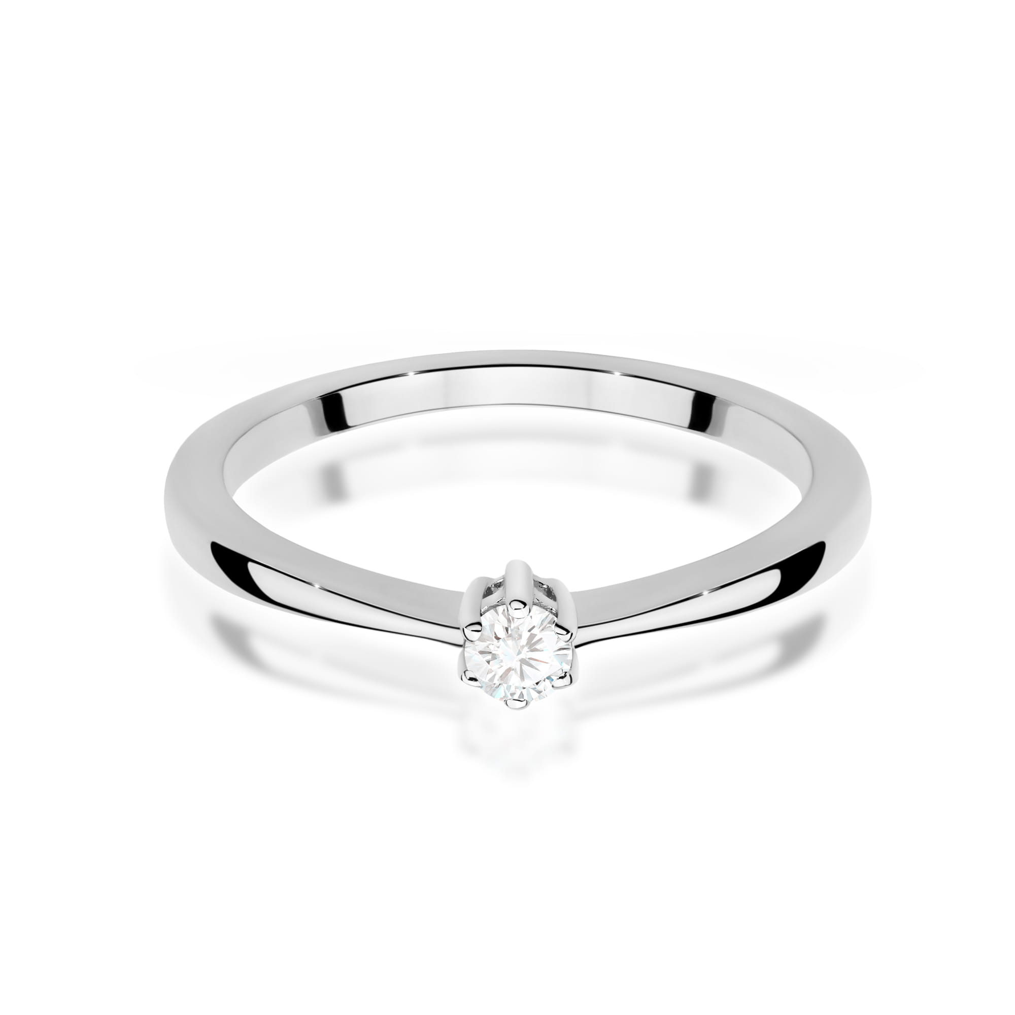 Pierścionek Diament 0,10ct białe złoto 375 - obrazek 2