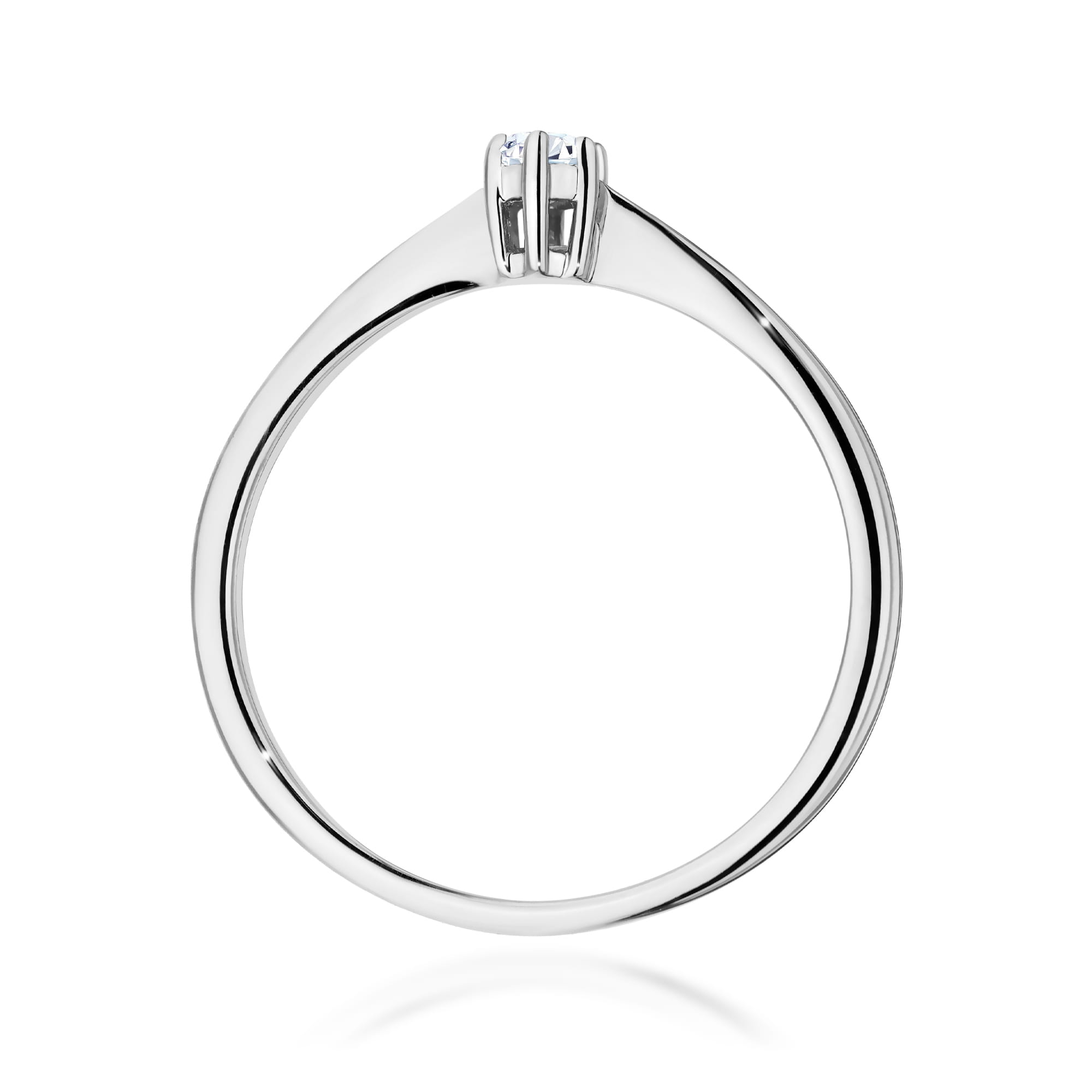 Pierścionek Diament 0,10ct białe złoto 375 - obrazek 3