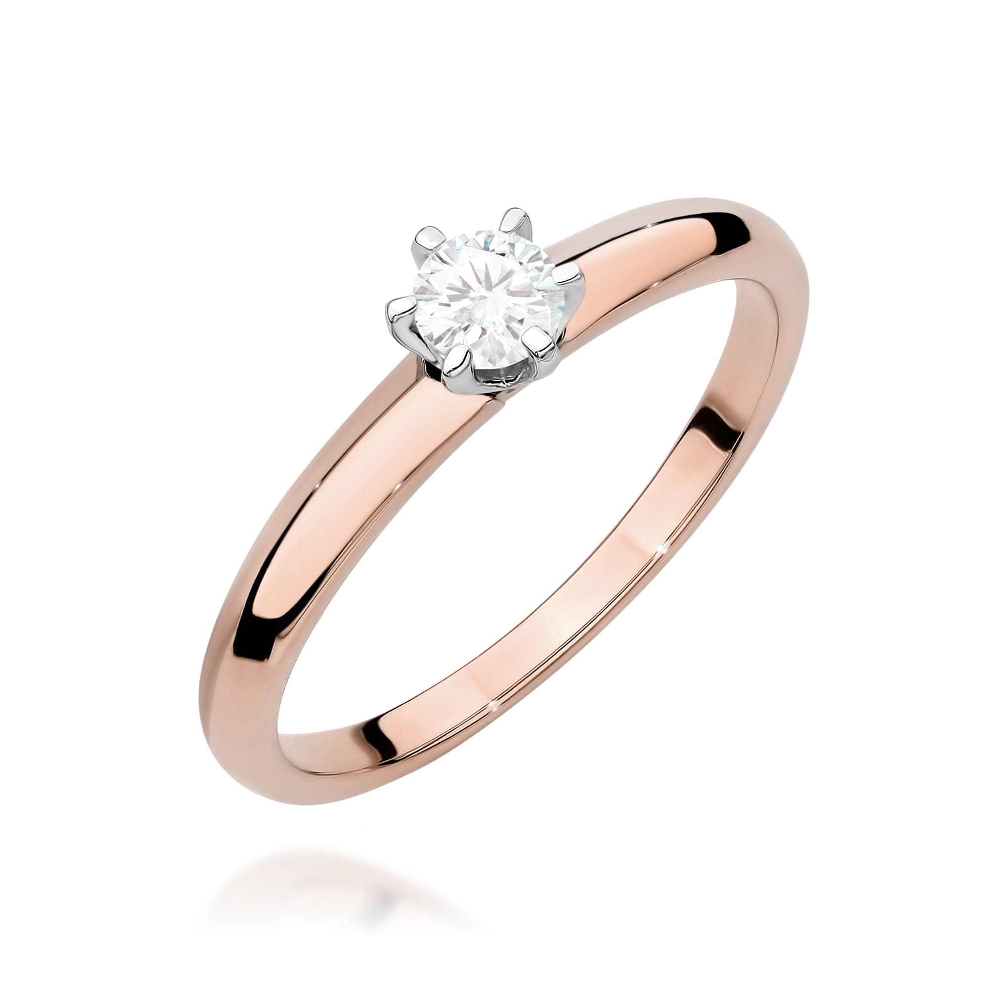 Pierścionek Diament 0,25ct różowe złoto