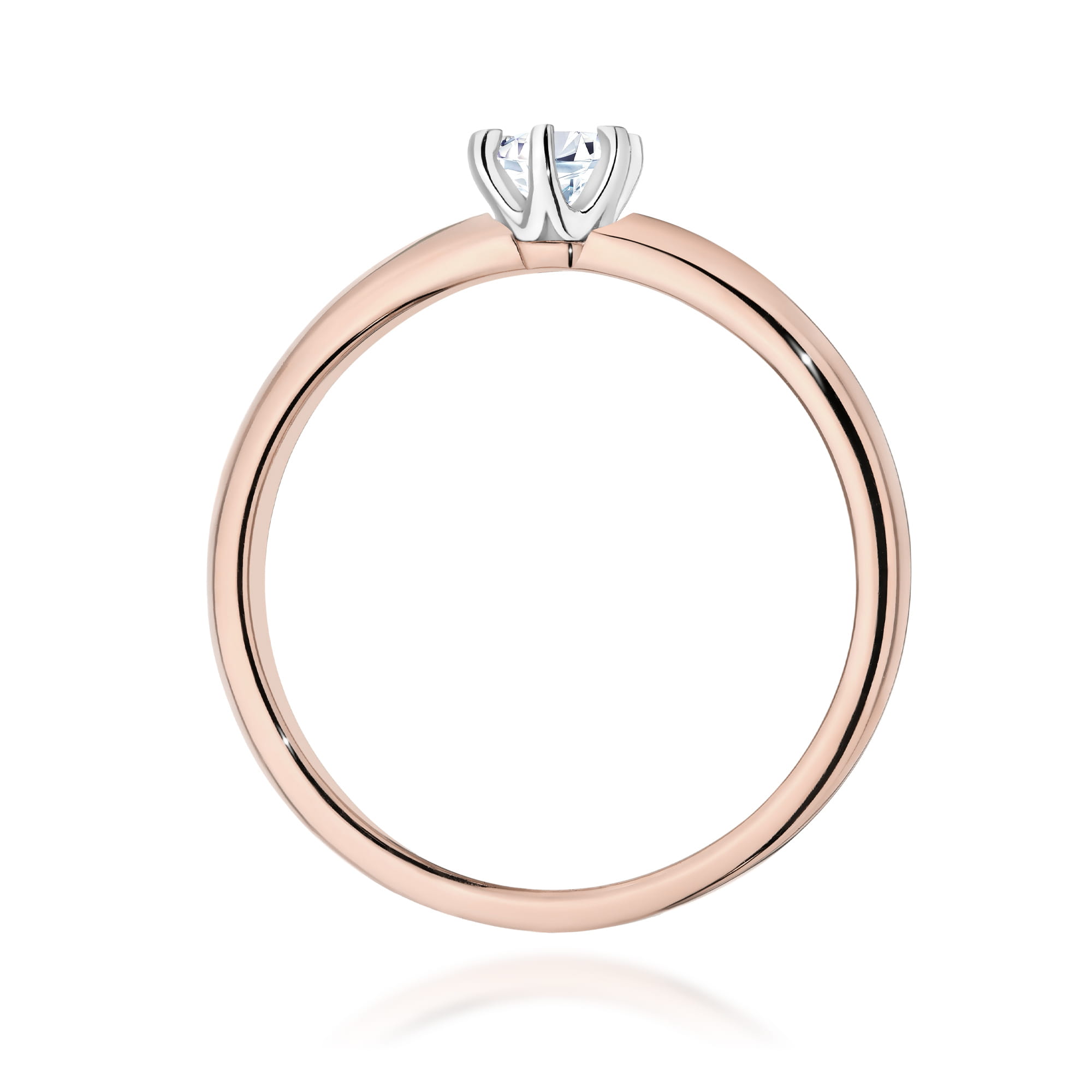 Pierścionek Diament 0,25ct różowe złoto - obrazek 3