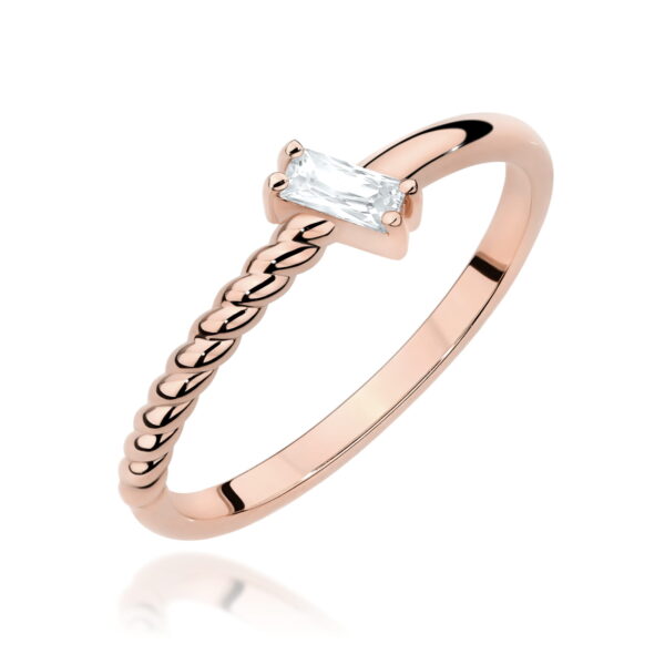 Pierścionek Diament 0,13ct różowe złoto