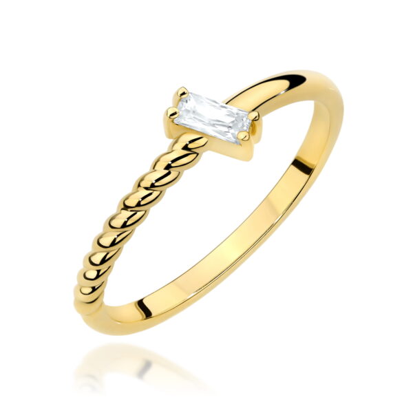Pierścionek Diament 0,13ct żółte złoto