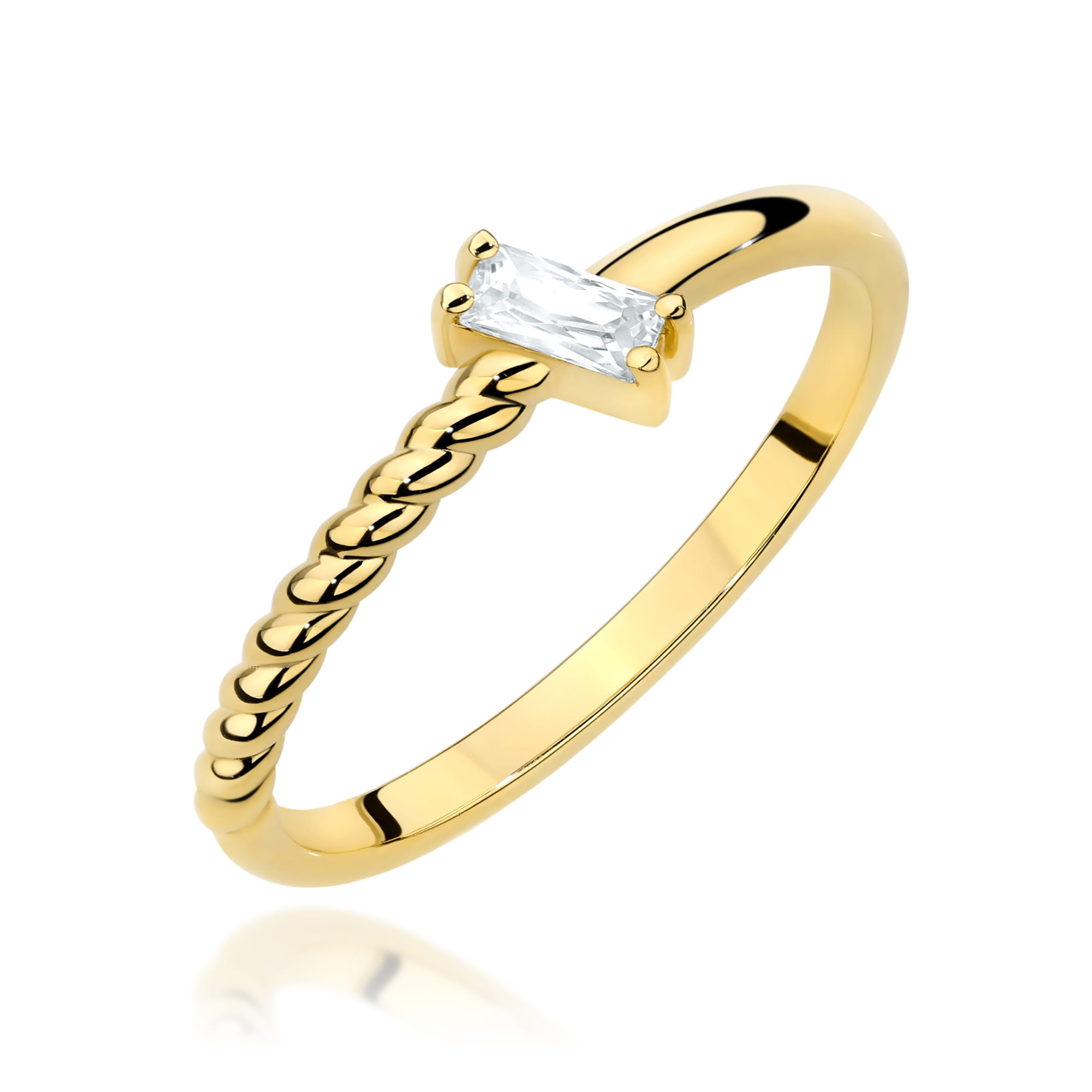 Pierścionek Diament 0,13ct żółte złoto
