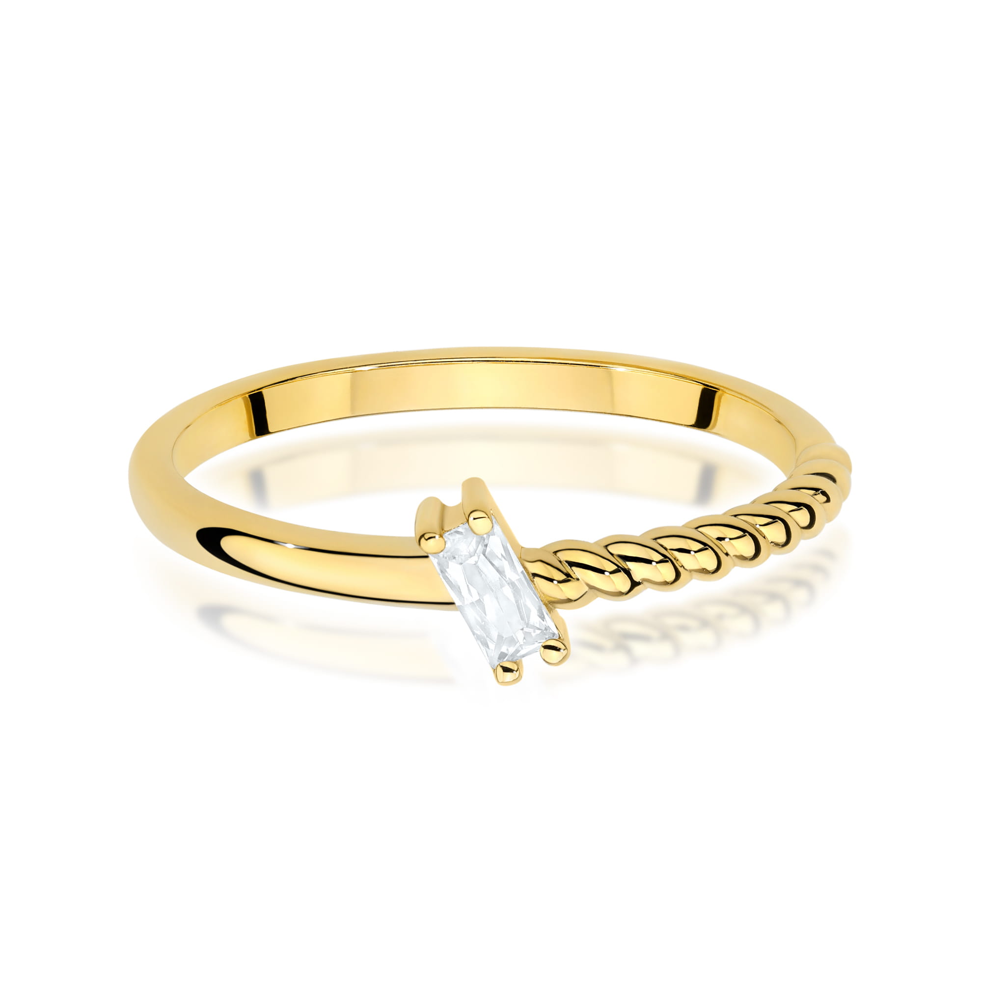 Pierścionek Diament 0,13ct żółte złoto 375 - obrazek 2