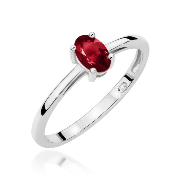 Pierścionek Granat 0,50ct białe złoto