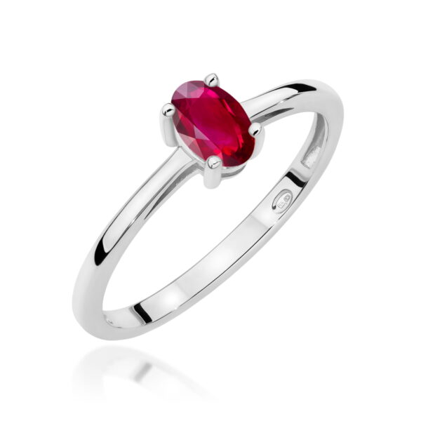 Pierścionek Rubin 0,60ct białe złoto