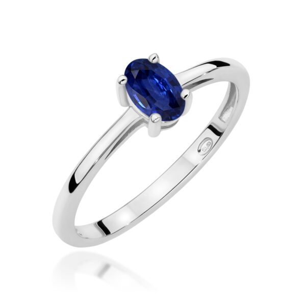 Pierścionek Szafir 0,70ct białe złoto