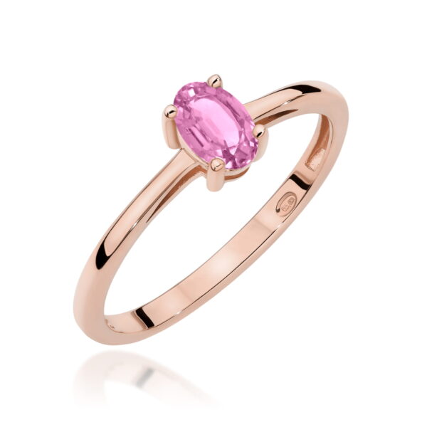 Pierścionek Szafir Różowy 0,45ct różowe złoto