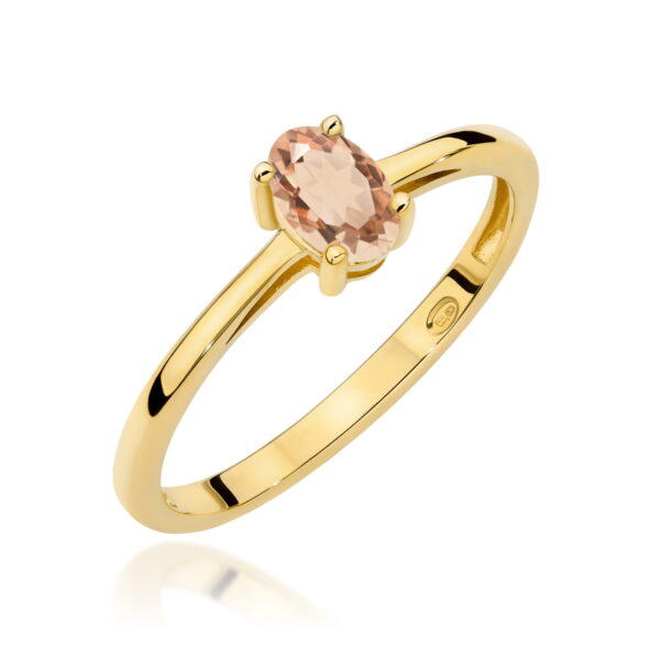 Pierścionek Morganit 0,40ct żółte złoto 375