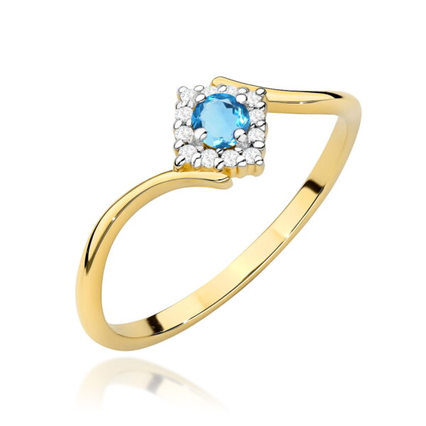 Pierścionek Topaz Swiss 0,15ct żółte złoto 375